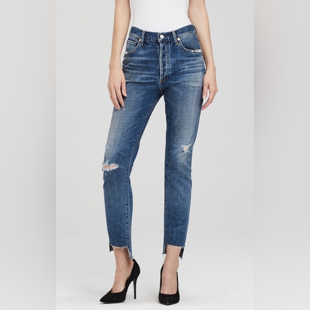 Citizens Of Humanity Liya Hi Lo Hem Jeans Size 23 / Size 00 Dark Blue